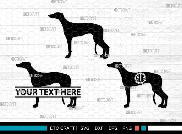 Greyhound Dog Monogram, Greyhound Dog Silhouette, Greyhound Svg, Dog Svg, Greyhound Roaching, SB00276 SVG ETC Craft 