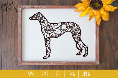 Greyhound Mandala Zentangle SVG SavoringSurprises 