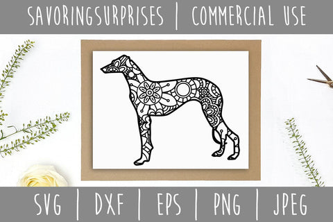 Greyhound Mandala Zentangle SVG SavoringSurprises 