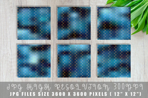 Grid pattern digital paper with gradient blue color background Digital Pattern artnoy 