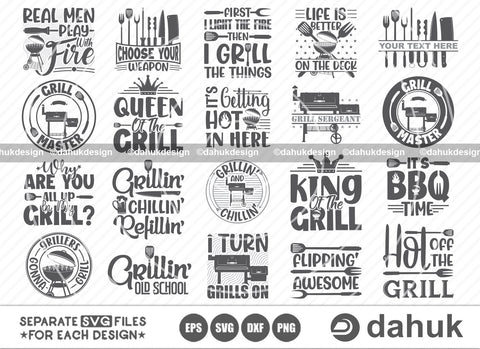 Grill BBQ SVG Bundle, Smoker svg bundle, Grillers Svg Bundle, Grilling SVG, BBQ svg, Barbecue Grill svg, Grillers Svg, Cut file, for silhouette, svg, eps, dxf, png, clipart cricut design space, vinyl cut files SVG dahukdesign 