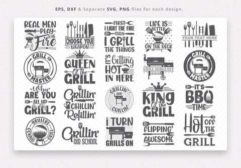 Grill BBQ SVG Bundle, Smoker svg bundle, Grillers Svg Bundle, Grilling SVG, BBQ svg, Barbecue Grill svg, Grillers Svg, Cut file, for silhouette, svg, eps, dxf, png, clipart cricut design space, vinyl cut files SVG dahukdesign 