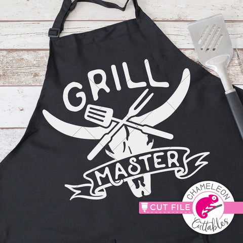 Grill Master - Barbecue BBQ Design for Apron SVG Chameleon Cuttables 