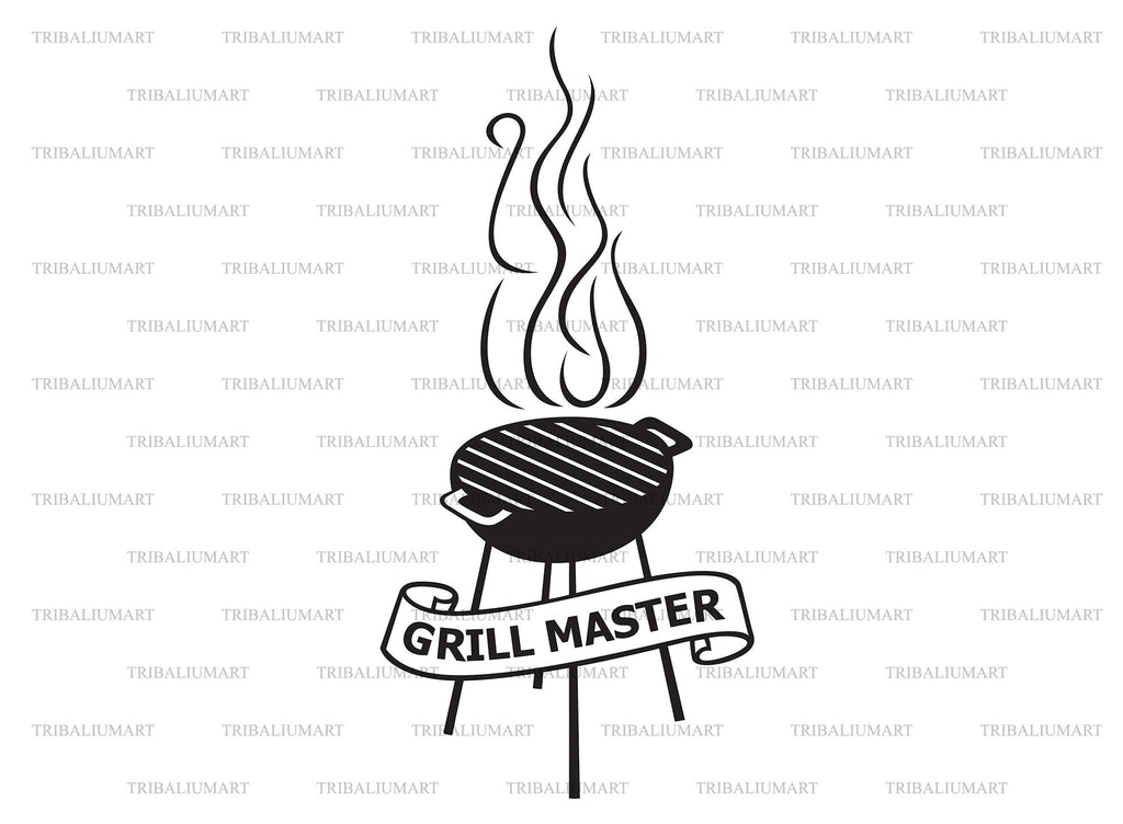 Grill master label. Cut files for Cricut. Clip Art silhouettes (eps ...