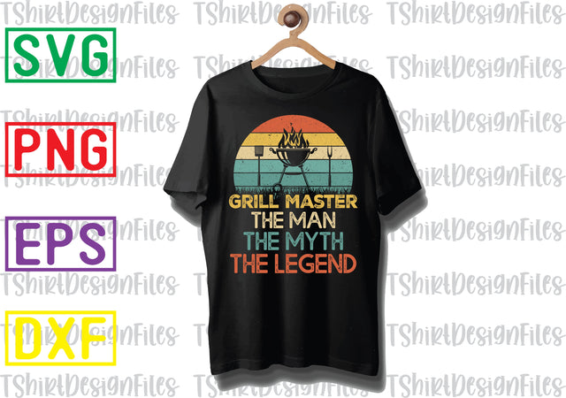 Grill Master The Man The Myth The Legend SVG, Barbecue Quotes Svg, BBQ Svg, Grill Svg, BBQ Timer Svg, Grill Master Svg, Png, Eps, Dxf Files SVG DesignTShirt 