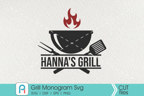 Grill Monogram Svg, Grill Svg, Barbeque Grill Svg, Grill Dxf SVG Pinoyart Kreatib 