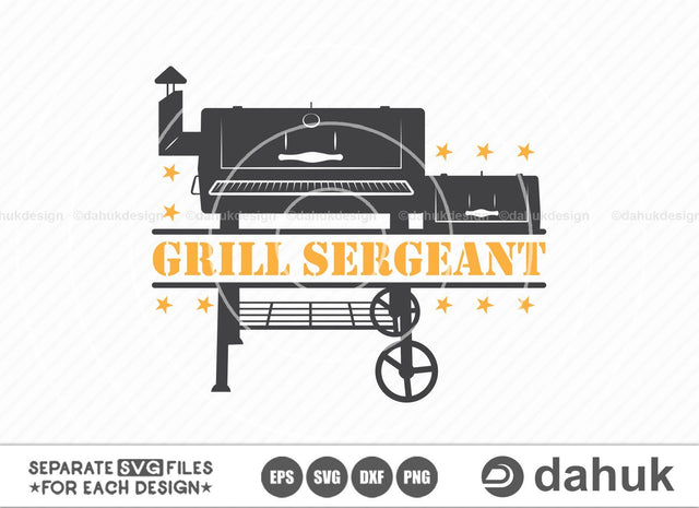 Grill Sergeant SVG, Grilling SVG, BBQ svg, Barbecue Grill svg, Grillers Svg, Cut file, for silhouette, svg, eps, dxf, png, clipart cricut design space, vinyl cut files SVG dahukdesign 