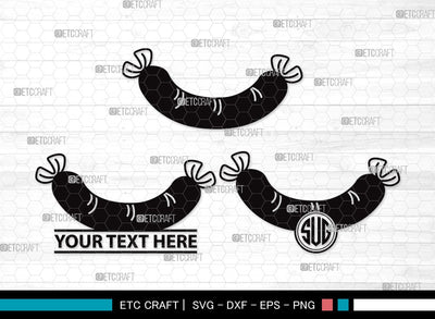 Grilled Sausage Monogram SVG | Sausage Svg | Bbq Svg | Barbecue Svg | Bratwurst Svg | Grilled Sausage Clipart SVG ETC Craft 