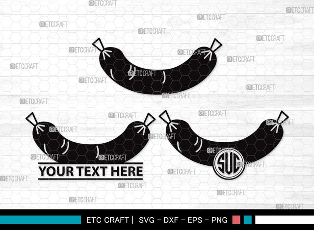 Grilled Sausage Monogram SVG | Sausage Svg | Bbq Svg | Barbecue Svg | Bratwurst Svg | Grilled Sausage Clipart SVG ETC Craft 