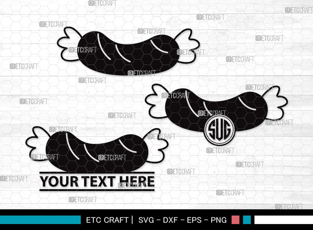 Grilled Sausage Monogram SVG | Sausage Svg | Bbq Svg | Barbecue Svg | Bratwurst Svg | Grilled Sausage Clipart SVG ETC Craft 