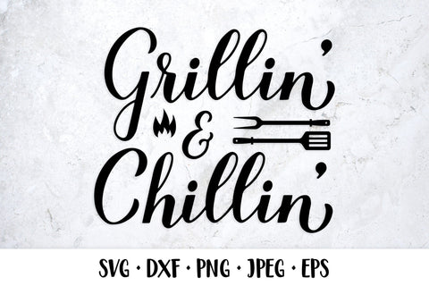 Grillin and Chillin SVG. BBQ quote. Barbeque shirt design SVG LaBelezoka 