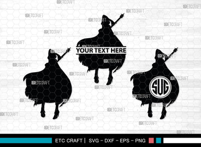 Grim Reaper Girl Monogram, Grim Reaper Silhouette, Grim Reaper Girl SVG, Death Svg, Halloween Svg, SB00366 SVG ETC Craft 