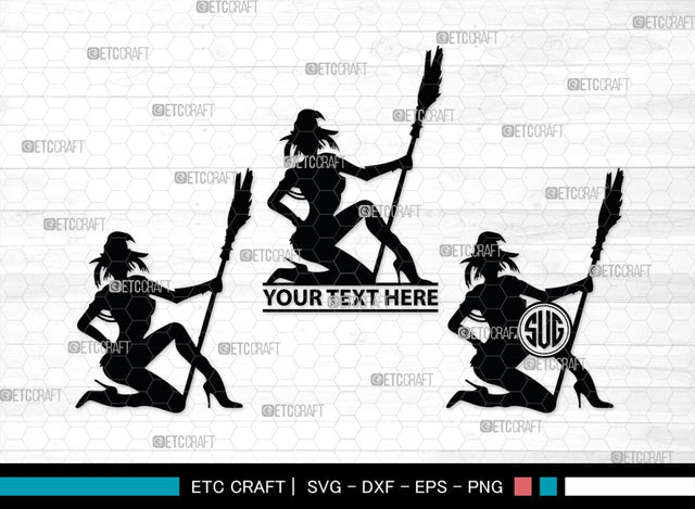 Grim Reaper Girl Monogram, Grim Reaper Silhouette, Grim Reaper Girl SVG, Death Svg, Halloween Svg, SB00366 SVG ETC Craft 