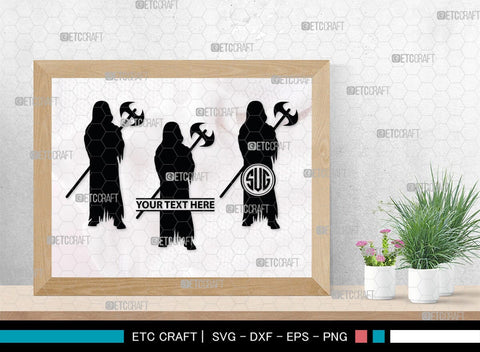 Grim Reaper Monogram, Grim Reaper Silhouette, Grim Reaper SVG, Death Svg, Halloween Svg, SB00365 SVG ETC Craft 