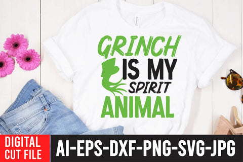 Grinch is My Spirit Animal SVG Cut File SVG BlackCatsMedia 