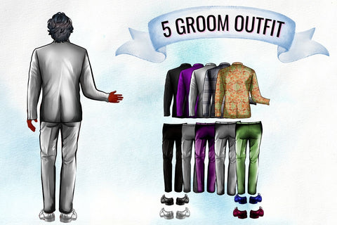 Groom & Bride Wedding Day Clipart SVG SvgOcean 