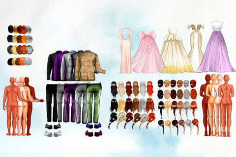 Groom & Bride Wedding Day Clipart SVG SvgOcean 