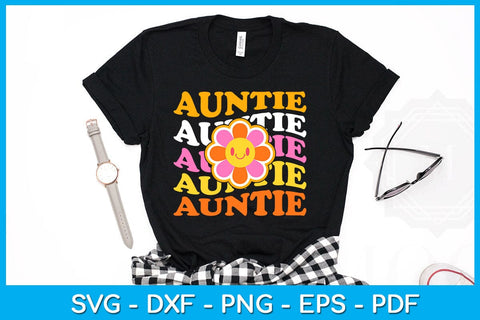 Groovy Auntie Funny Quotes SVG PNG PDF Cut File SVG Creativedesigntee 