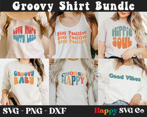 Groovy Boho Shirt SVG Bundle SVG The Happy SVG Co 