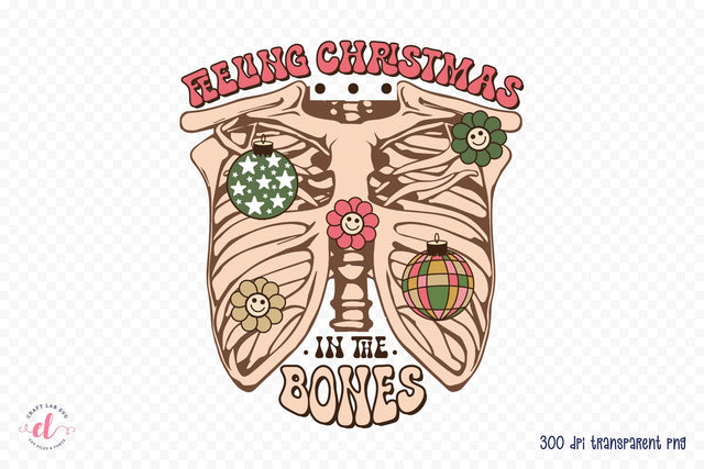 Groovy Christmas Bones Sublimation Sublimation CraftLabSVG 