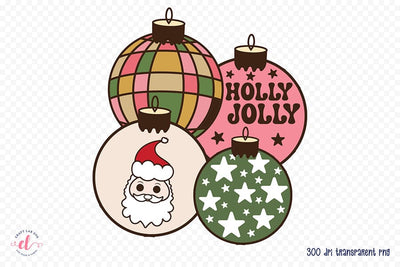 Groovy Christmas Holly Jolly Sublimation Sublimation CraftLabSVG 
