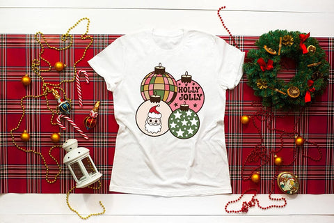Groovy Christmas Holly Jolly Sublimation Sublimation CraftLabSVG 