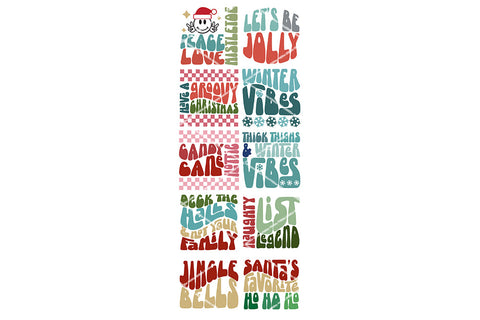 Groovy Christmas Mega Sticker PNG Bundle | 50 Designs SVG Diva Watts Designs 