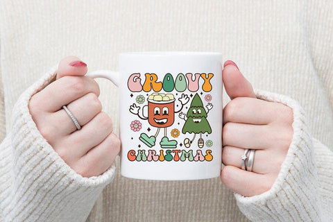 Groovy Christmas PNG Sublimation Design Sublimation CraftLabSVG 