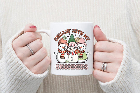 Groovy Christmas Snowmies Sublimation Design Sublimation CraftLabSVG 