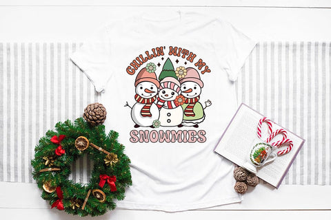 Groovy Christmas Snowmies Sublimation Design Sublimation CraftLabSVG 