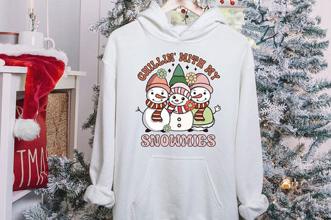 Groovy Christmas Snowmies Sublimation Design Sublimation CraftLabSVG 