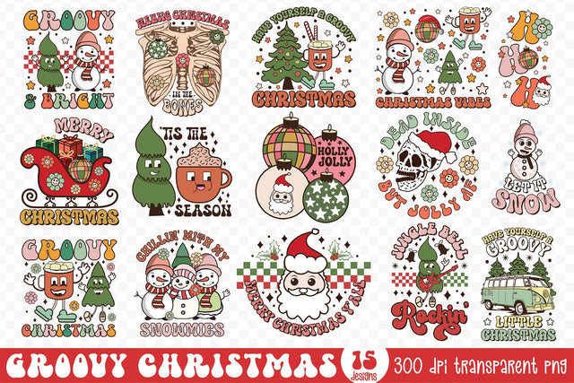 Groovy Christmas Sublimation Bundle Sublimation CraftLabSVG 