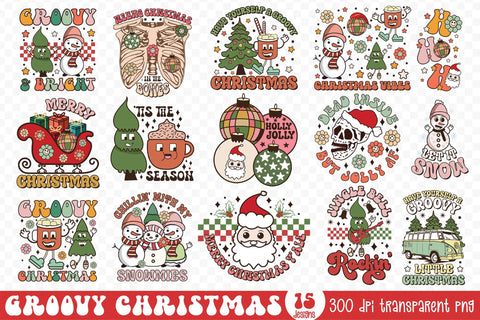 Groovy Christmas Sublimation Bundle Sublimation CraftLabSVG 