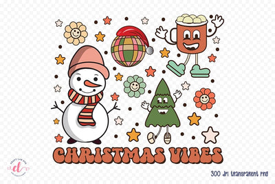 Groovy Christmas Sublimation - Christmas Vibes Sublimation CraftLabSVG 