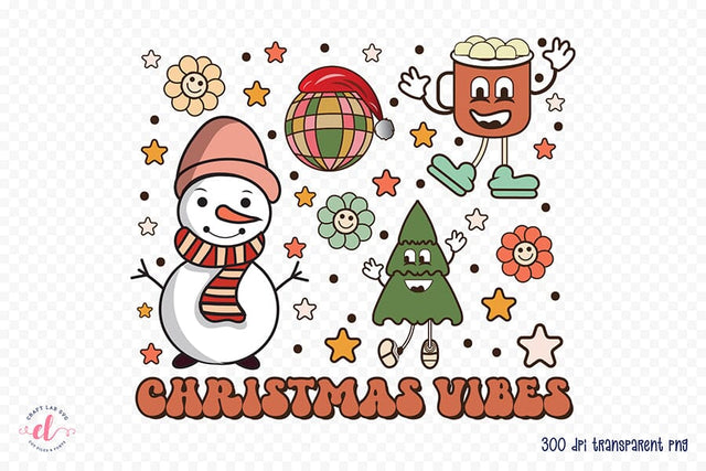Groovy Christmas Sublimation - Christmas Vibes Sublimation CraftLabSVG 