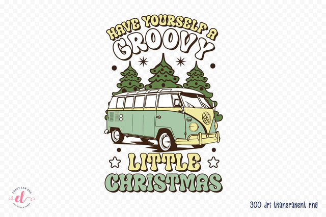 Groovy Christmas Sublimation Design PNG Sublimation CraftLabSVG 