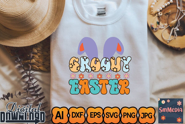 Groovy Easter,Easter quotes, Easter Bunny svg, Easter Egg svg, Easter png, Spring svg, Cut Files for Cricut SVG Newmockups 