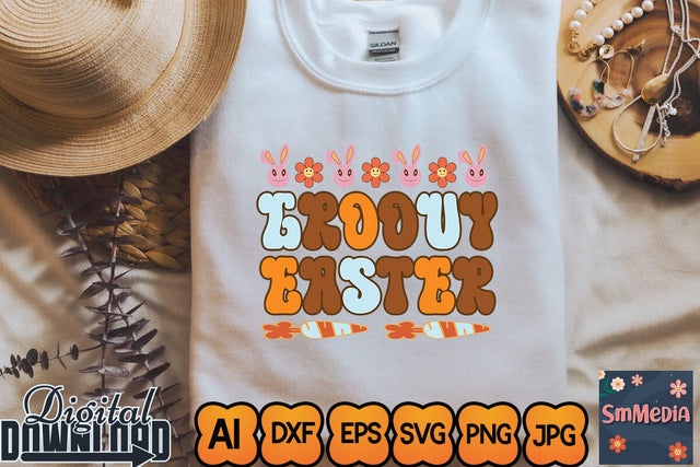 Groovy Easter,Retro Easter SVG Bundle, Easter Svg files, Spring Svg, Easter Quotes, Cut Files, Cricut file, Smiley svg, Easter cut files, Easter svg SVG Newmockups 