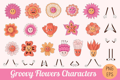 Groovy Flowers Characters Constructor Sublimation Rin Green 