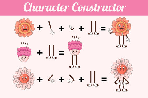 Groovy Flowers Characters Constructor Sublimation Rin Green 