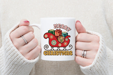 Groovy Merry Christmas Sublimation PNG Sublimation CraftLabSVG 
