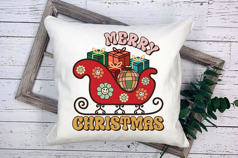 Groovy Merry Christmas Sublimation PNG Sublimation CraftLabSVG 