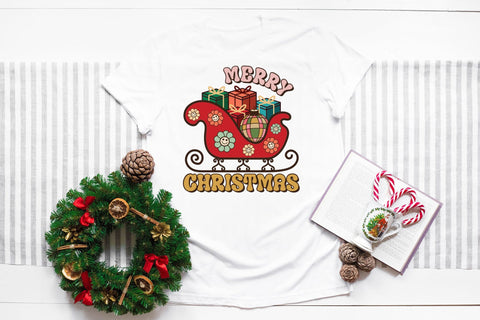 Groovy Merry Christmas Sublimation PNG Sublimation CraftLabSVG 