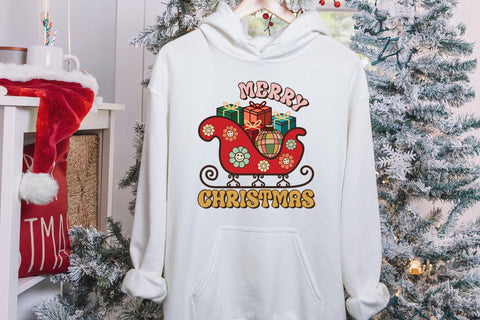 Groovy Merry Christmas Sublimation PNG Sublimation CraftLabSVG 