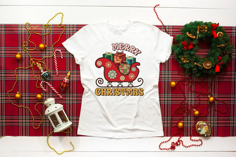 Groovy Merry Christmas Sublimation PNG Sublimation CraftLabSVG 