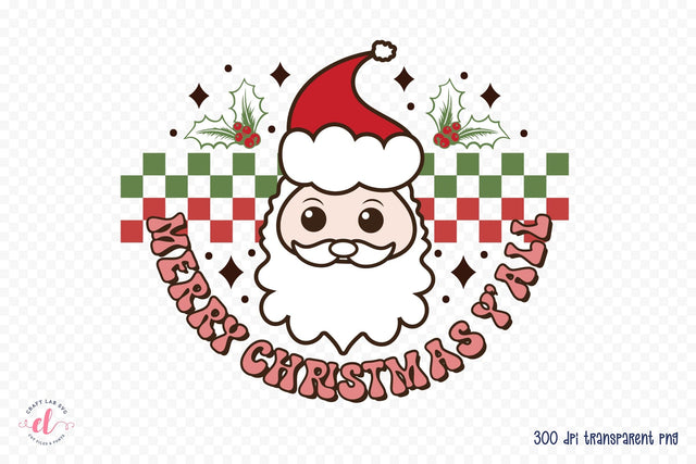 Groovy Merry Christmas Y'all Sublimation Sublimation CraftLabSVG 