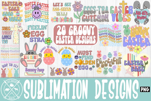 Groovy Retro Easter Sublimation Bundle|Easter PNG Sublimation Last Frontier Design Co. 