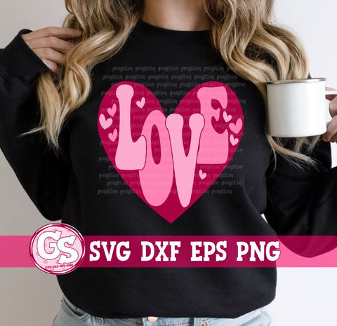 Groovy Retro Valentine's Day Bundle SVG DXF EPS PNG SVG Greedy Stitches 