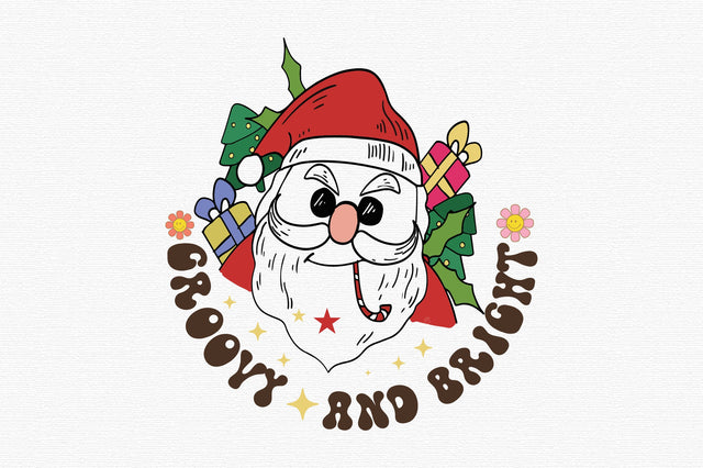 Groovy Santa Christmas Sublimation SVG designartist 