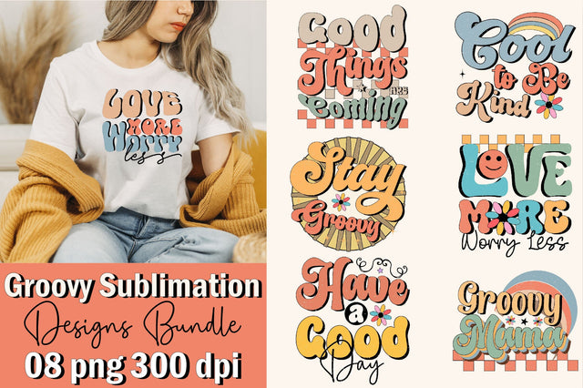 Groovy Sublimation Designs Bundle Sublimation SVGArt 